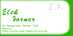 elek horner business card